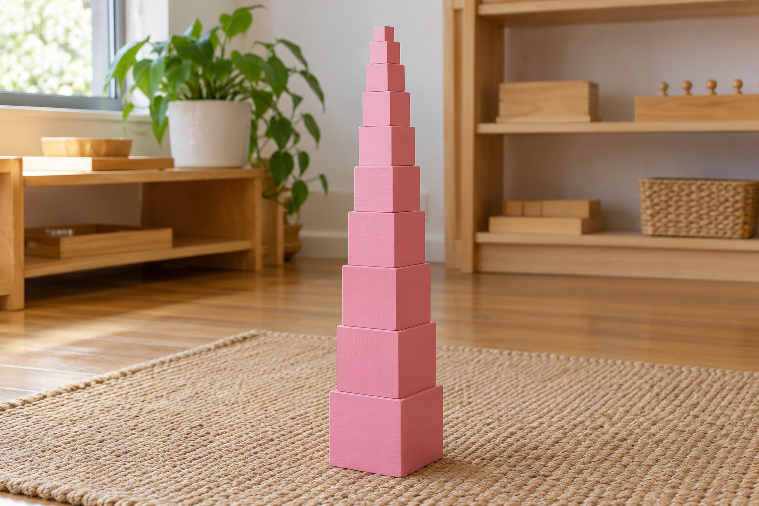 Różowa wieża Montessori - sensoryka
